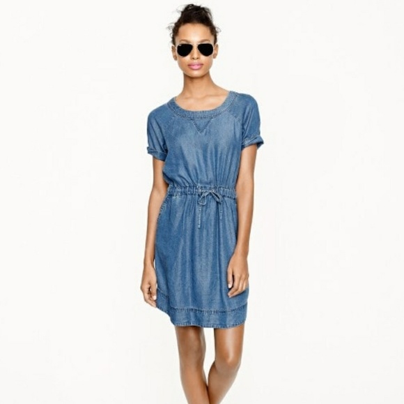J. Crew Lightweight Washed Chambray Dress - Picture 1 of 8